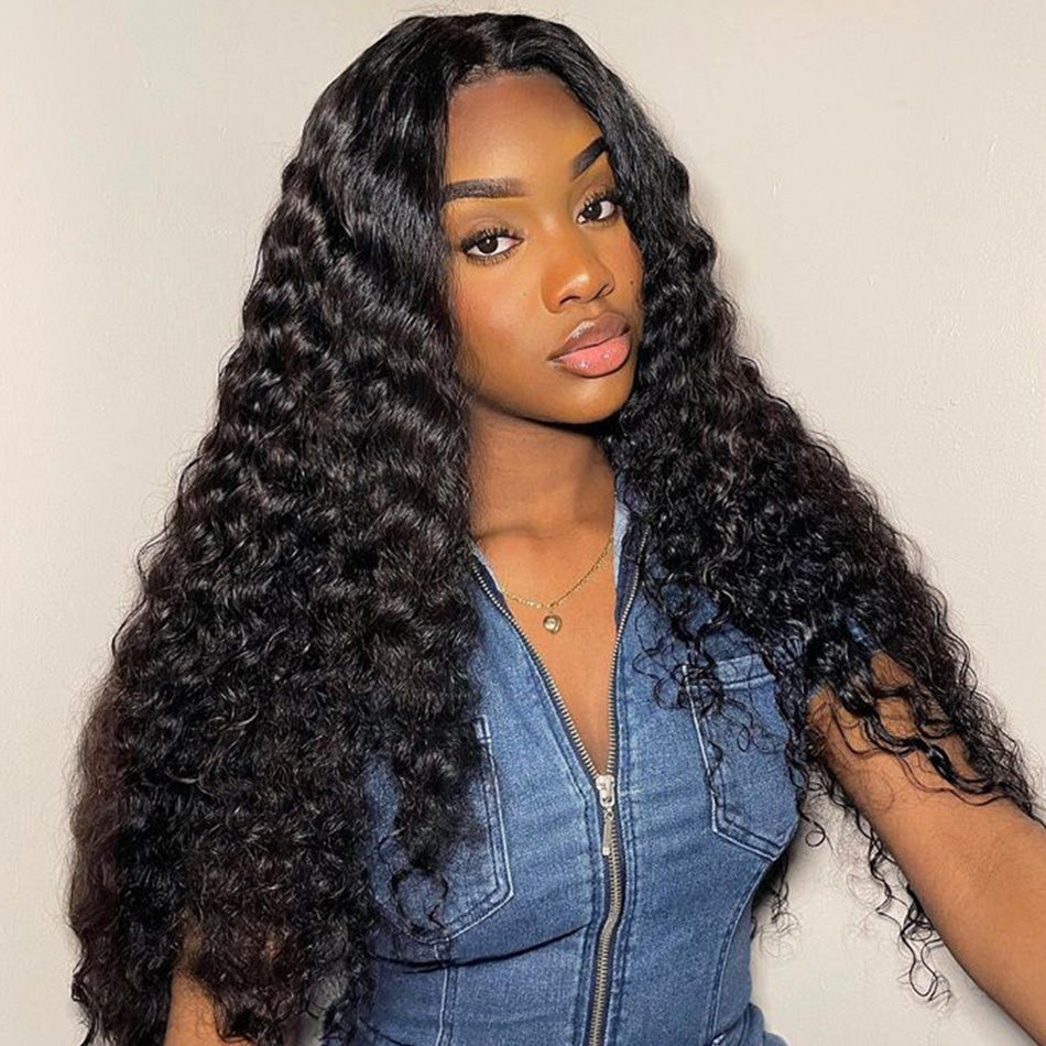 Hot Star 5x5 13x4 Invisiable HD Full Lace Frontal Closure Wig Deep Wave Human Hair Wigs