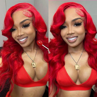 BOGO DEAL ! Hot Star Red Colored 13x6 Lace Front Human Hair Wigs