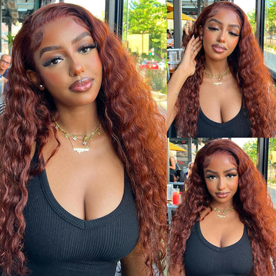 Hot Star 180% Density Reddish Brown 5x5 13x6 Lace Front Closure Wig 4x6 Glueless Ready To Go Human Hair Wigs