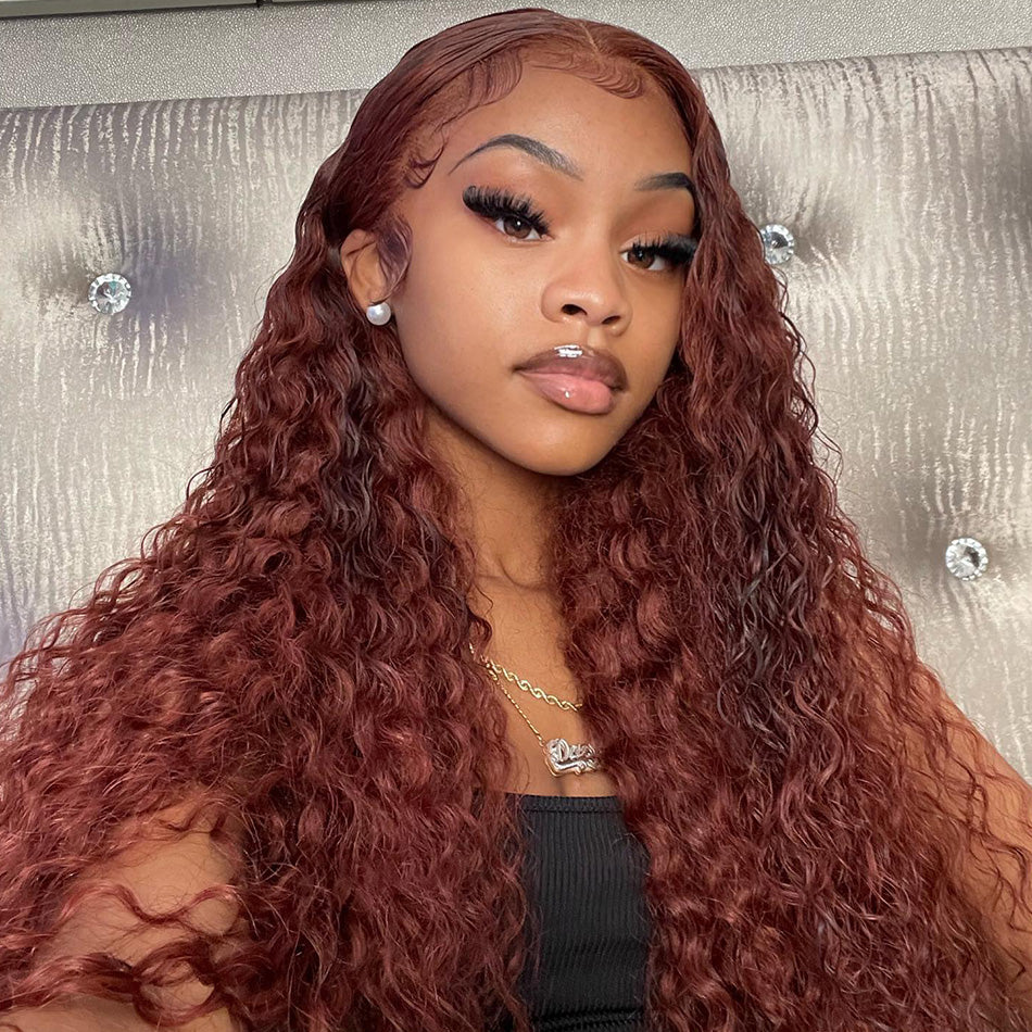 Hot Star 180% Density Reddish Brown 5x5 13x6 Lace Front Closure Wig 4x6 Glueless Ready To Go Human Hair Wigs