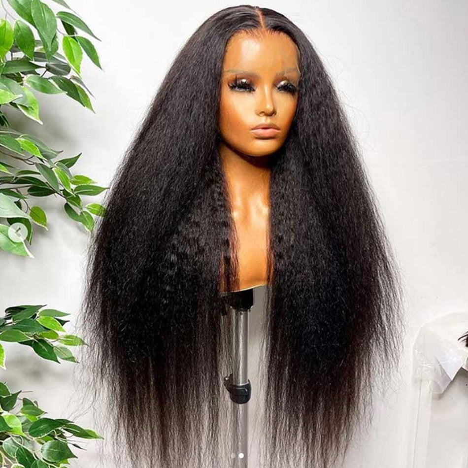 Hot Star 180% Density Melt Skin 5x5 13x6 Lace Front Closure Human Hair Wigs Yaki Kinky Straight