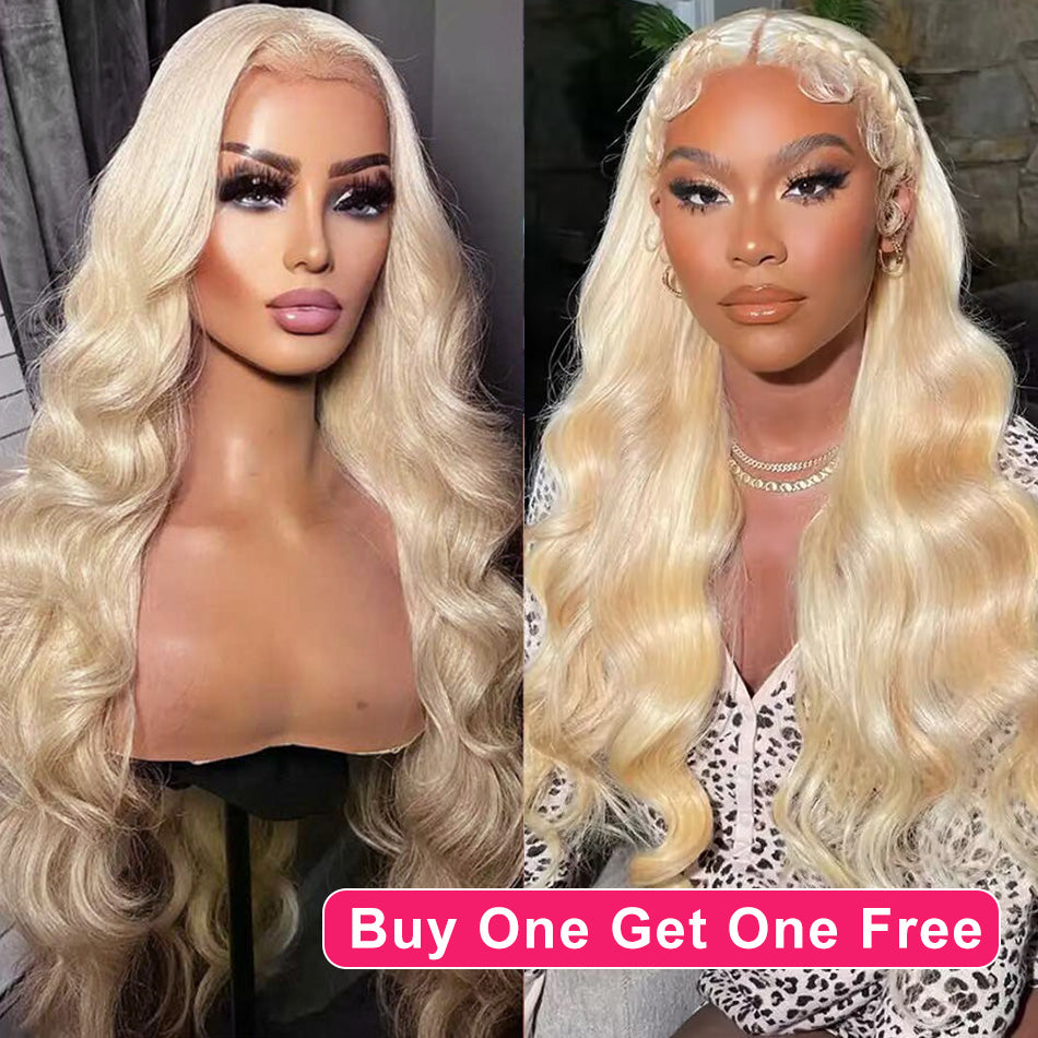 BOGO DEAL ! Hot Star Blonde 613 Colored HD Transparent 13x4 13x6 Lace Front Wig Brazilian Body Wave