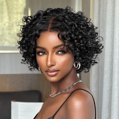 Hot Star Retro Curly Human Hair Wig With Bangs