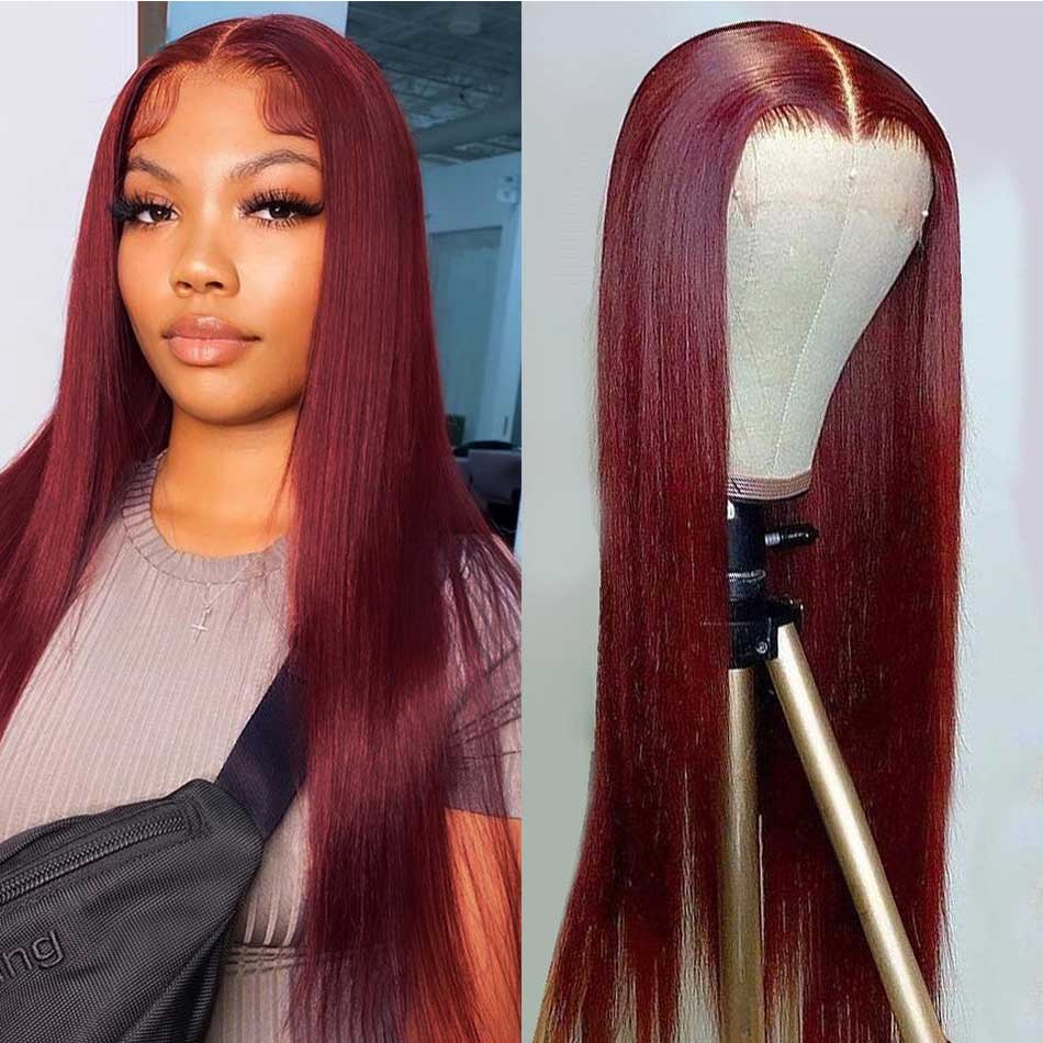 SUPER DEAL ! Hot Star 99j Burgundy Colored 4x6 Glueless Lace Ready To Go Wig  13x4 Lace Front Human Hair Wigs