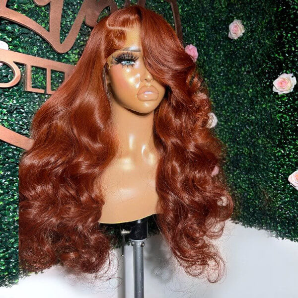 Hot Star 180% Density Auburn Reddish Brown Colored 5x5 13x6 Lace Front Closure Wig 4x6 Glueless Ready To Wear Human Hair Wigs