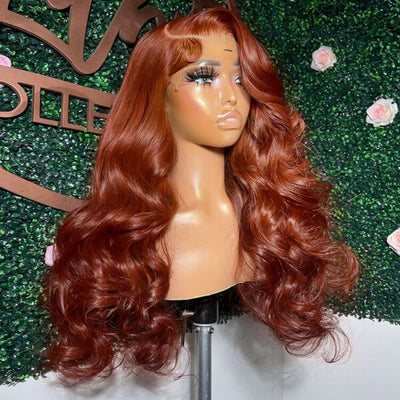 Hot Star 180% Density Auburn Reddish Brown Colored 5x5 13x6 Lace Front Closure Wig 4x6 Glueless Ready To Wear Human Hair Wigs