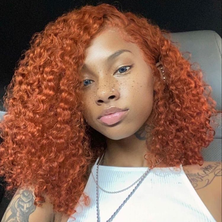 Hot Star 180% Density Ginger Orange Colored Short BOB 13x6 Lace Front Wig 6x4 Glueless Ready To Go Human Hair Wigs Jerry Curly