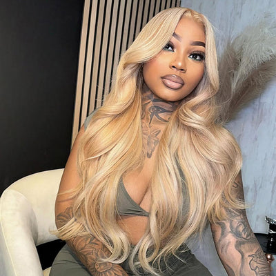 Hot Star 250% Density Customized Honey Blonde Mixed Colored 13x6 Lace Human Hair Wigs