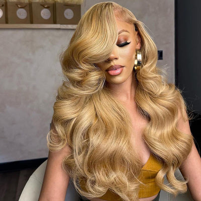 Hot Star Honey Blonde Colored 5x5 13x6 Lace Front Closure Wig 6x4 Glueless Ready To Go Human Hair Wigs Body Wave