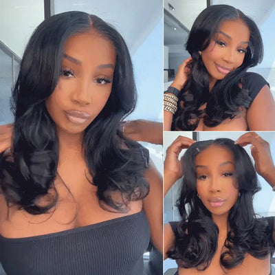 Hot Star 250% Density Double Drawn Curtain Bangs And Layered Cut Design Glueless Lace Wig