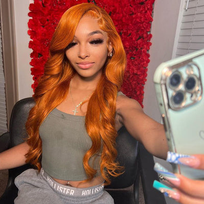 BOGO DEAL ! Hot Star Ginger Orange Colored 13x6 Lace Front Human Hair Wigs