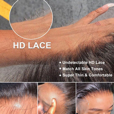 Hot Star 210% Density Highlight Brown Mixed Colored Undetectable HD 5x5 13x4 Full Lace Frontal Closure Straight Human Hair Wigs