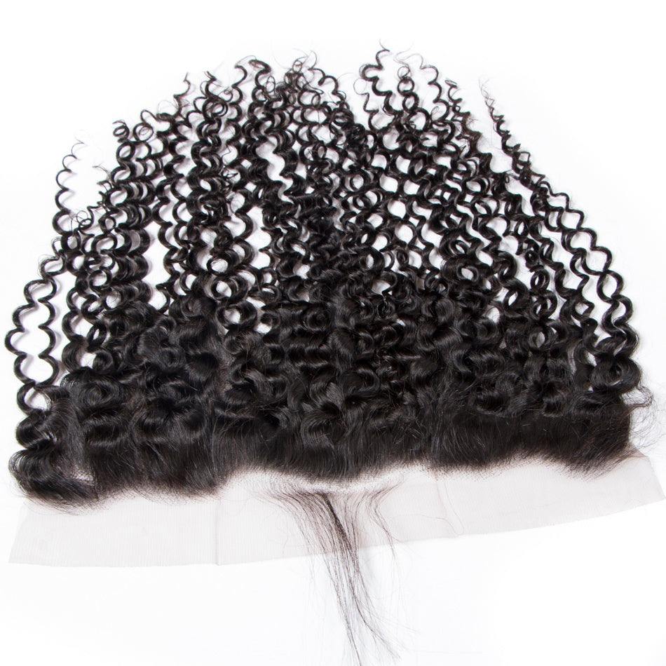 Hot Star Jerry Curly Human Hair 3 Bundles With 13x4 Full Frontal Lace 100% Remy Human Hair