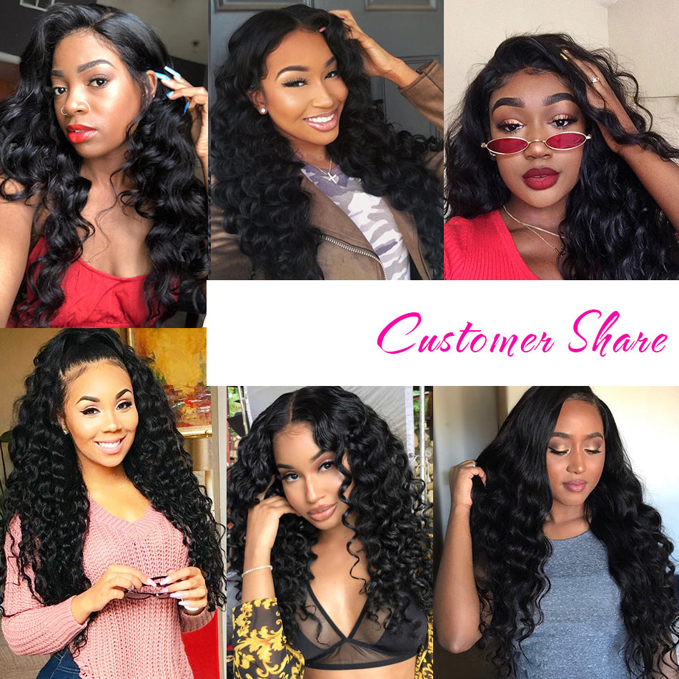 Hot Star Loose Deep Wave Human Hair 3 Bundles With 5x5 Closure 100% Remy Human Hair