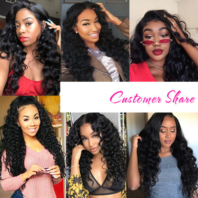 Hot Star Loose Deep Wave Human Hair 3 Bundles With 5x5 Closure 100% Remy Human Hair