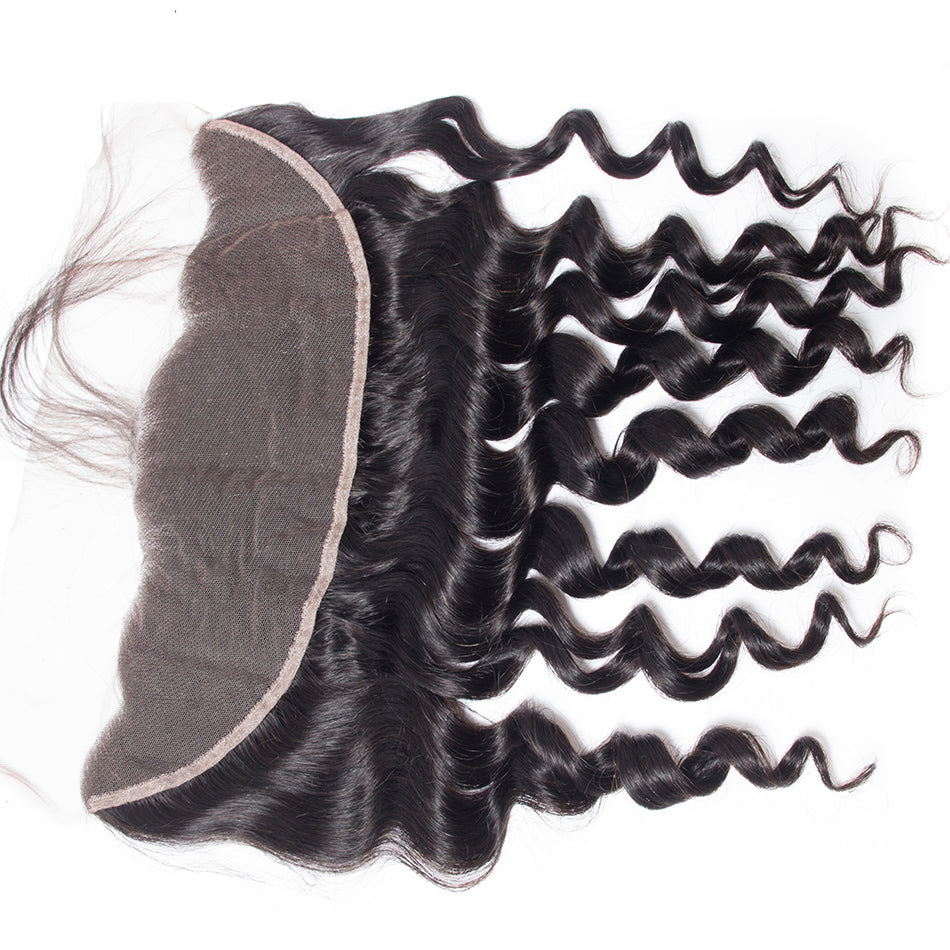 Hot Star Loose Deep Wave Human Hair 3 Bundles With 13x4 Full Frontal Lace 100% Remy Human Hair