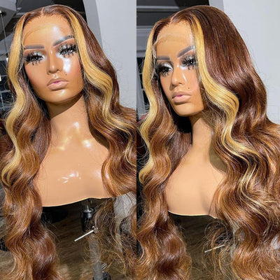 Hot Star HD Lace Highlight Blonde Colored Human Hair Wigs Glueless Wigs