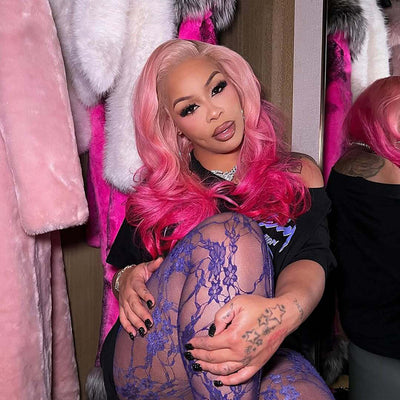 Hot Star Top 10A Ombre Pink With Rose Red Colored 250% Density 13x6 Lace Front Human Hair Wigs