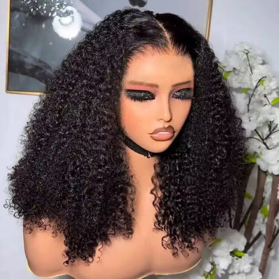 Hot Star Pre Bleached 4x6 Glueless Lace Closure Wig Malaysian Jerry Curly Ready To Go Human Hair Wigs