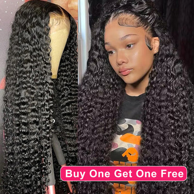 Bogo Deal ! Hot Star HD Transparent 5x5 13x6 Lace Front Closure Human Hair Wigs Jerry Curly