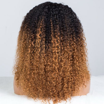 Hot Star Golden Legend Ombre Colored Glueless Curly Lace Wig