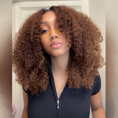 SUPER DEAL ! Hot Star Summer Style 6x5 HD Lace Glueless Kinky Curly Human Hair Wig 20 Inches