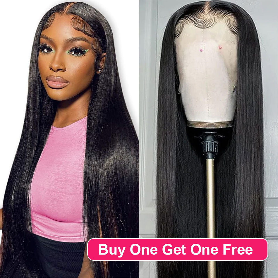 BOGO DEAL ! Hot Star 180% Denstiy 13x6 Lace Front Human Hair Wigs Brazilian Straight Hair