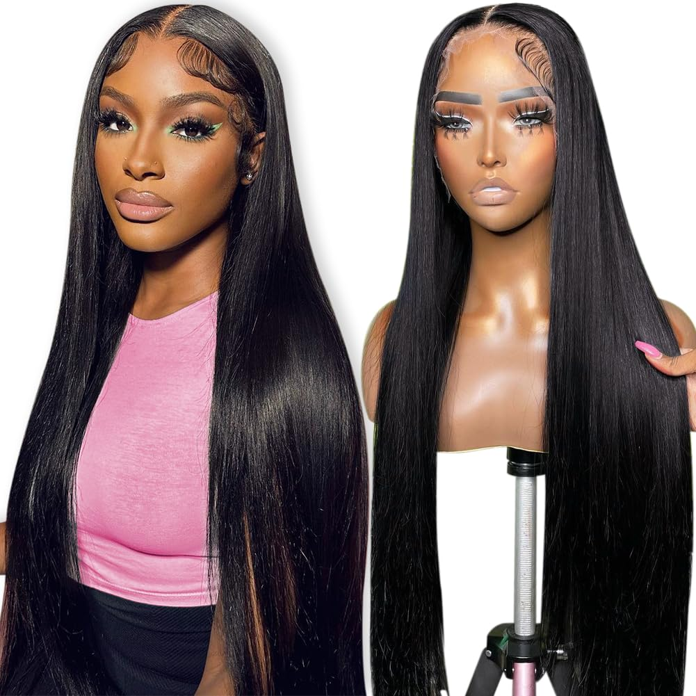 SUPER DEAL ! Hot Star HD Transparent 5x5 13x6 Lace Front Closure Brazilian Straight Human Hair Wigs