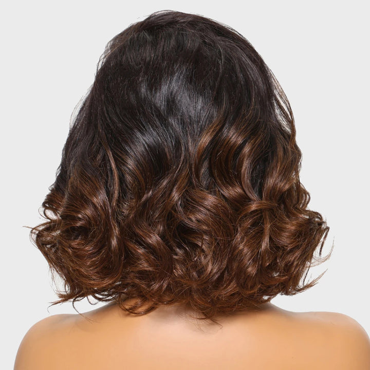 Hot Star 210% Density Chic Elegant Full Short Wavy Human Hair Wigs