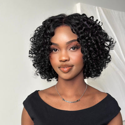 Hot Star Retro Curly Human Hair Wig With Bangs