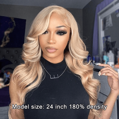 Hot Star 210% Density Ash Blonde Colored HD Transparent 13x4 13x6 Lace Front Human Hair Wig