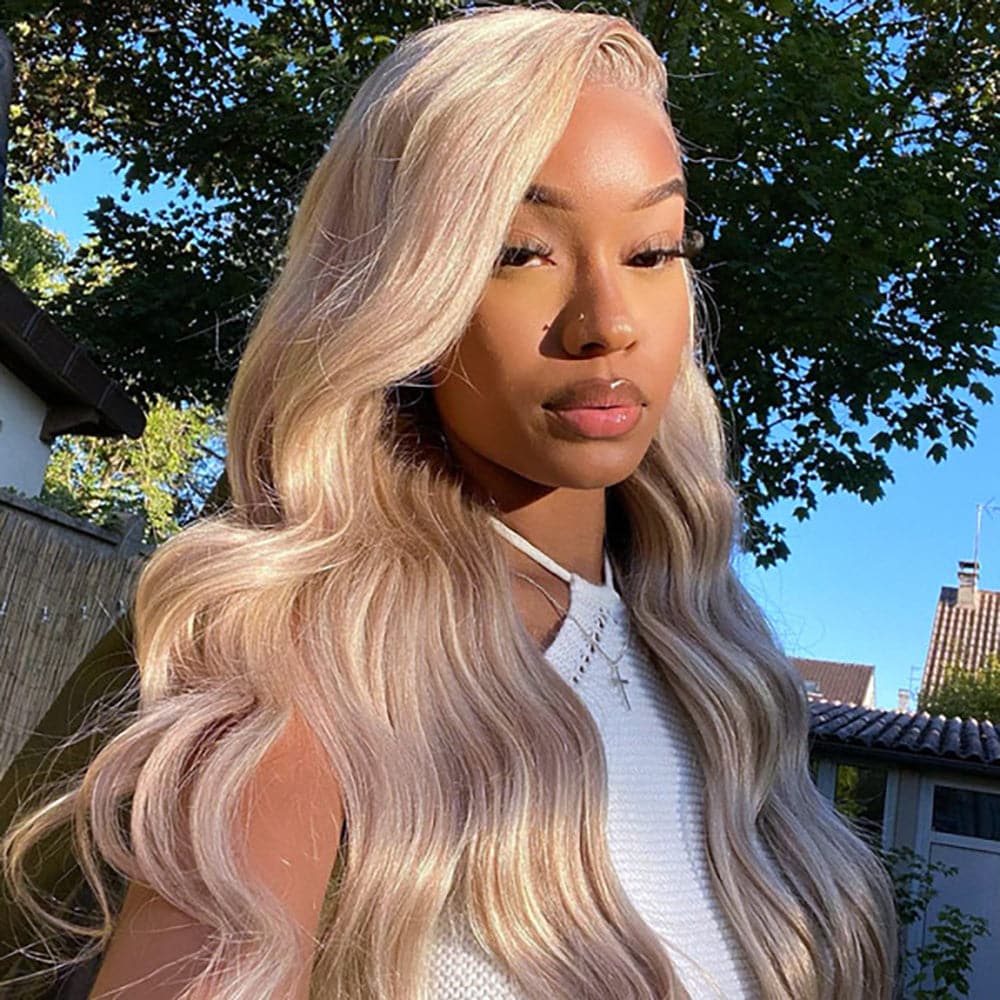 Hot Star 210% Density Ash Blonde Colored HD Transparent 13x4 13x6 Lace Front Human Hair Wig