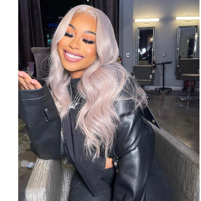 Hot Star 250% Density NEW Fashion Ash Purple Color 13x6 Lace Front Human Hair Wigs