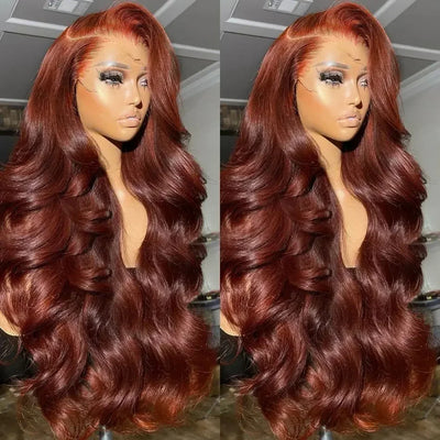 Hot Star Reddish Brown Colored 5x5 13x4 13x6 Lace Front Closure Wig 6x5 Glueless Ready To Wear Human Hair Wig Body Wave