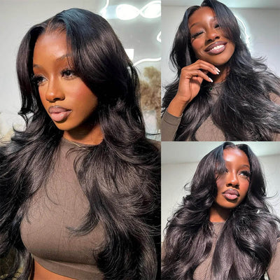 Hot Star 210% Density Curtain Bangs HD Transparent 5x5 13x6 Lace Front Wig 6x4 Glueless Ready Go Human Hair Wigs Body Wave