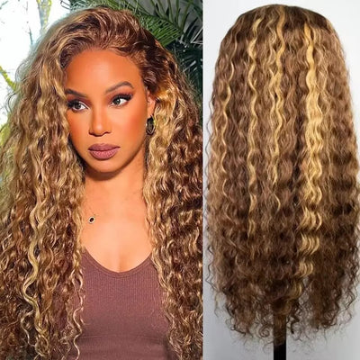 Beyonce Inspired ! Hot Star Highlight 4/27# Colored HD Transparent 5x5 13x6 Lace Closure Front Wig 6x4 Glueless Ready Go Human Hair Wig Water Wave