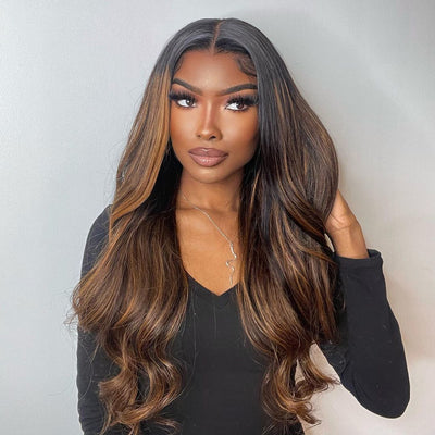 Hot Star Black Roots P1B/30 Colored 13x6 Lace Pre Cut Lace 6x5 Gueless Human Hair Wigs Body Wave