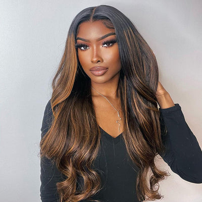 Hot Star Black Roots P1B/30 Colored 13x6 Lace Pre Cut Lace 6x5 Gueless Human Hair Wigs Body Wave