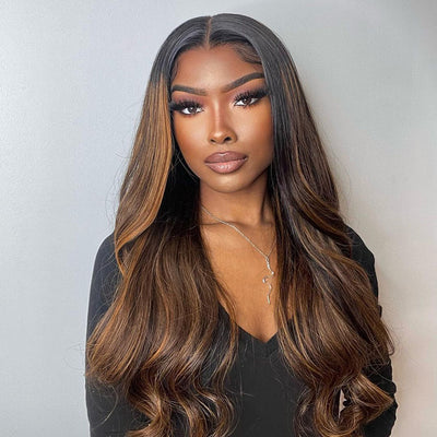 Hot Star Black Roots P1B/30 Colored 13x6 Lace Pre Cut Lace 6x5 Gueless Human Hair Wigs Body Wave