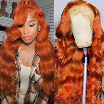 BOGO DEAL ! Hot Star Ginger Orange Colored 13x6 Lace Front Human Hair Wigs
