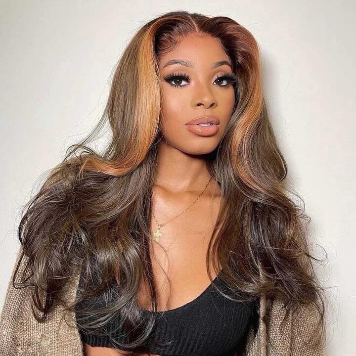 Hot Star 180% Density Customized Balayage Brown Colored 5x5 13x6 Lace Closure Front Wig 6x4 Ready Go Human Hair Wigs