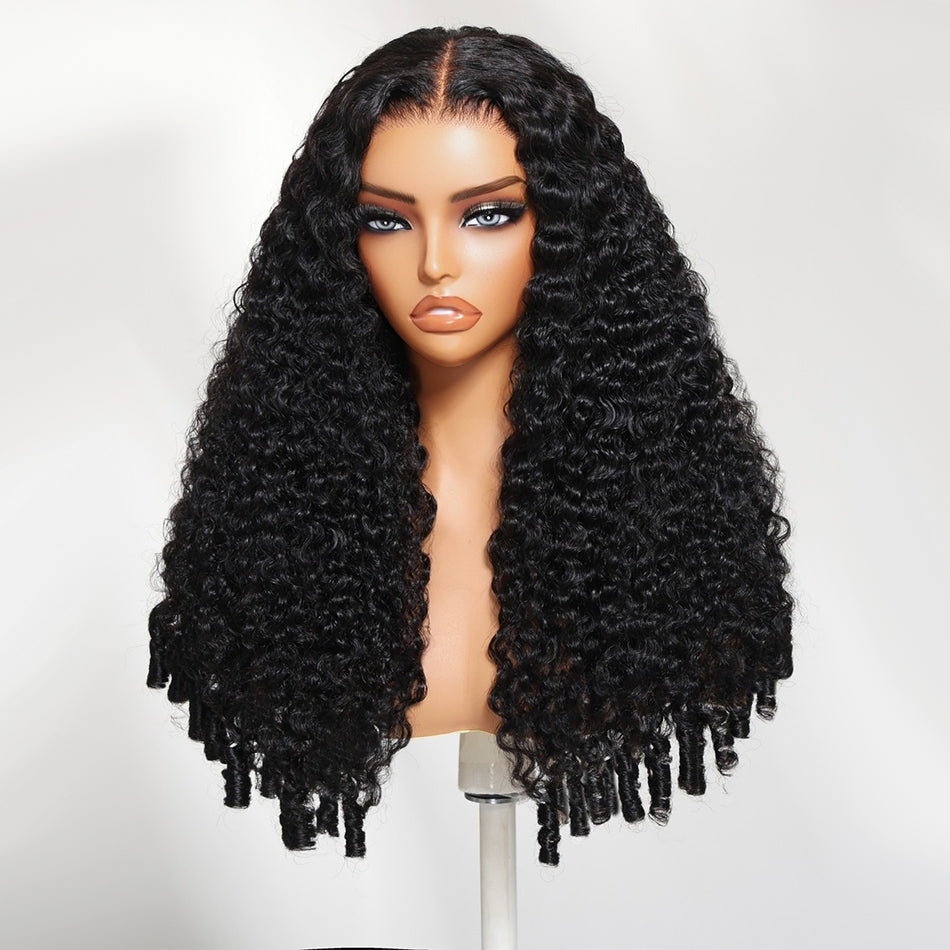 Hot Star Burmese Curly With Spiral Curly Ends 13X4 Undetectable HD Full Frontal Lace Human Hair Wigs