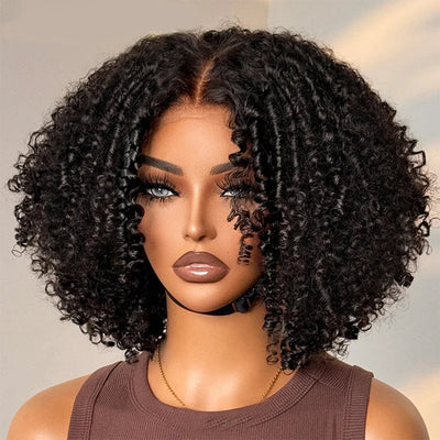 Hot Star Coily Curly Glueless Lace Human Hair Wigs Ready To Wear