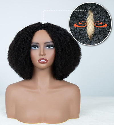 Hot Star Afro Kinky Curly Seamless V-Part Wig