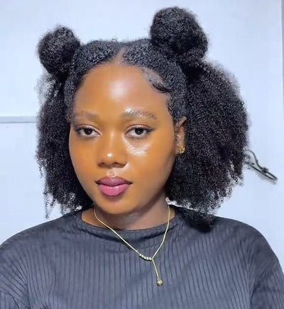 Hot Star Afro Kinky Curly Seamless V-Part Wig