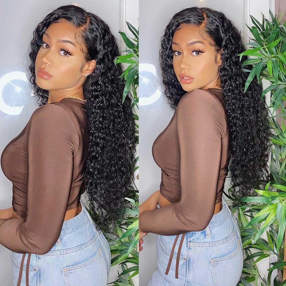 Hot Star 6x4 Glueless Lace Closure Wig Exotic Curly Ready To Wear Human Hair Wigs