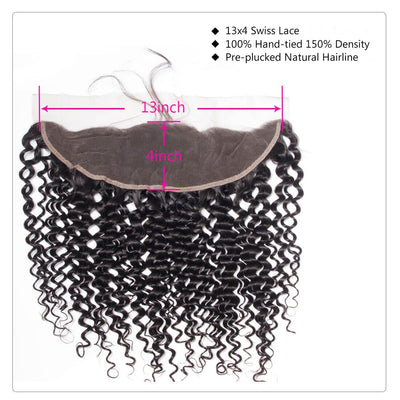 Hot Star Jerry Curly Human Hair 3 Bundles With 13x4 Full Frontal Lace 100% Remy Human Hair
