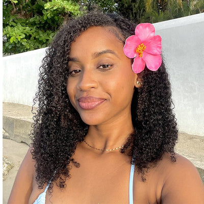 Hot Star Kinky Curly 3 In 1 Half Wig ( Can be weared in half wig / headband wig / ponytail )