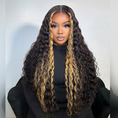 Hot Star Stunk Stripe Colored HD Transparent 5x5 13x6 Lace Front Wig 6x5 Glueless Ready Go Human Hair Wig Deep Wave