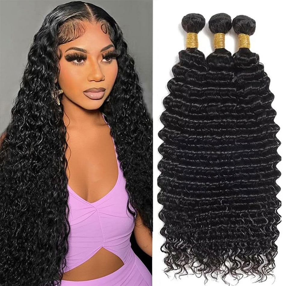 Hot Star 10A Grade Virgin Deep Curly Human Hair 3 Bundles Brazilian Hair